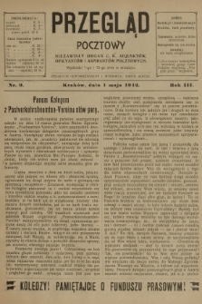 Przegląd Pocztowy : niezawisły organ c. k. Adjunktów, Oficyantów i Aspirantów Pocztowych. R.3, 1912, nr 9