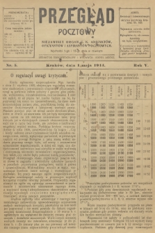 Przegląd Pocztowy : niezawisły organ c. k. Adjunktów, Oficyantów i Aspirantów Pocztowych. R.5, 1914, nr 5