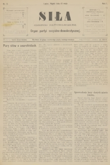 Siła : czasopismo polityczno-społeczne : organ partyi socyalno-demokratycznej. R.1, 1892, nr 5