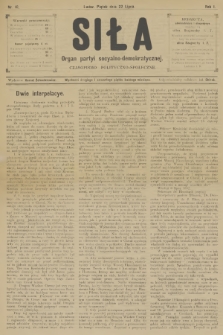 Siła : czasopismo polityczno-społeczne : organ partyi socyalno-demokratycznej. R.1, 1892, nr 10