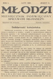 Młodzi : miesięcznik poświęcony sprawom młodzieży. R.1, 1927, nr 3