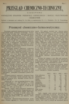 Przegląd Chemiczno-Techniczny : czasopismo poświęcone sprawom przemysłu chemicznego i handlu przetworami chemicznemi. R.1, 1912, №  5