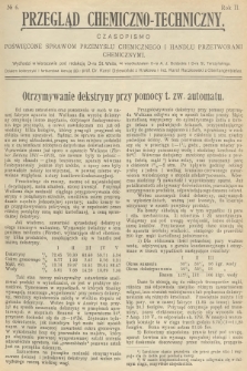 Przegląd Chemiczno-Techniczny : czasopismo poświęcone sprawom przemysłu chemicznego i handlu przetworami chemicznymi. R.2, 1913, №  6