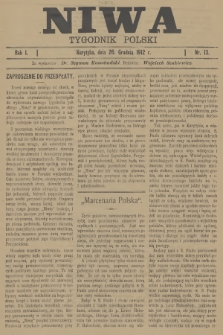 Niwa : tygodnik polski. R.1, 1912, nr 13