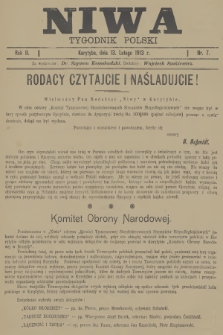 Niwa : tygodnik polski. R.2, 1913, nr 7