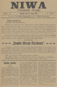 Niwa : tygodnik polski. R.2, 1913, nr 9
