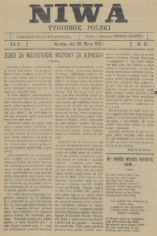 Niwa : tygodnik polski. R.2, 1913, nr 12