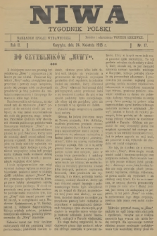 Niwa : tygodnik polski. R.2, 1913, nr 17