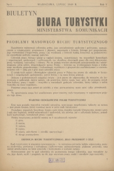 Biuletyn Biura Turystyki Ministerstwa Komunikacji. R.5, 1949, nr 9