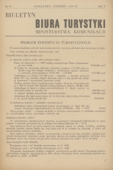 Biuletyn Biura Turystyki Ministerstwa Komunikacji. R.5, 1949, nr 10