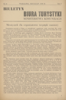 Biuletyn Biura Turystyki Ministerstwa Komunikacji. R.5, 1949, nr 14