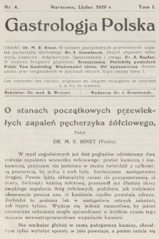 Gastrologja Polska. T.1, 1929, nr 4
