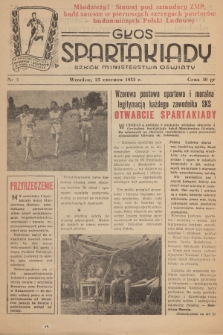 Głos Spartakiady Szkół Ministerstwa Oświaty. 1953, nr 3