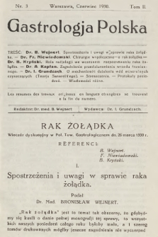 Gastrologja Polska. T.2, 1930, nr 3 + wkładka