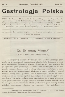 Gastrologja Polska. T.4, 1932, nr 2 + wkładka