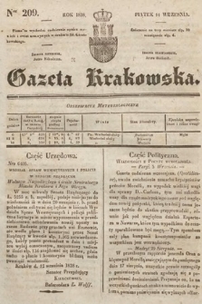Gazeta Krakowska. 1838, nr 209