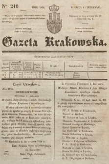 Gazeta Krakowska. 1838, nr 210