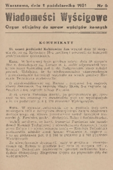 Wiadomości Wyścigowe : organ oficjalny do spraw wyścigów konnych. 1951, nr 6