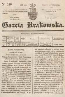 Gazeta Krakowska. 1838, nr 216