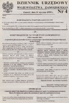 Dziennik Urzędowy Województwa Zamojskiego. 1995, nr 4