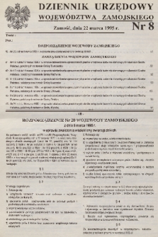 Dziennik Urzędowy Województwa Zamojskiego. 1995, nr 8