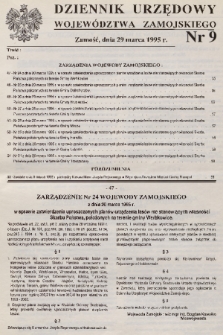 Dziennik Urzędowy Województwa Zamojskiego. 1995, nr 9