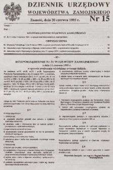 Dziennik Urzędowy Województwa Zamojskiego. 1995, nr 15