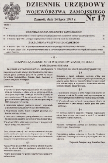 Dziennik Urzędowy Województwa Zamojskiego. 1995, nr 17