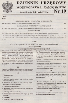 Dziennik Urzędowy Województwa Zamojskiego. 1995, nr 19