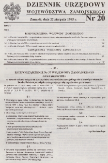 Dziennik Urzędowy Województwa Zamojskiego. 1995, nr 20