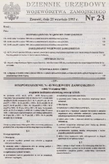 Dziennik Urzędowy Województwa Zamojskiego. 1995, nr 23