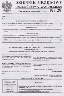 Dziennik Urzędowy Województwa Zamojskiego. 1995, nr 29