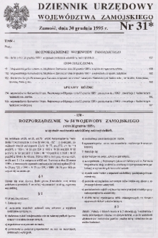 Dziennik Urzędowy Województwa Zamojskiego. 1995, nr 31