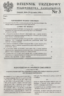 Dziennik Urzędowy Województwa Zamojskiego. 1996, nr 3