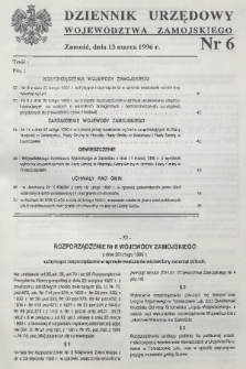 Dziennik Urzędowy Województwa Zamojskiego. 1996, nr 6