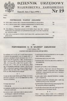 Dziennik Urzędowy Województwa Zamojskiego. 1996, nr 19