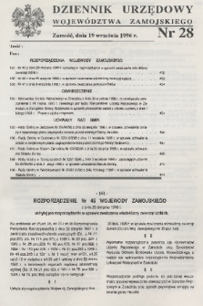 Dziennik Urzędowy Województwa Zamojskiego. 1996, nr 28