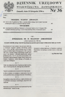 Dziennik Urzędowy Województwa Zamojskiego. 1996, nr 36