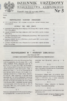 Dziennik Urzędowy Województwa Zamojskiego. 1997, nr 5