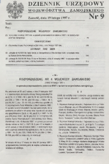 Dziennik Urzędowy Województwa Zamojskiego. 1997, nr 9
