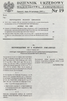 Dziennik Urzędowy Województwa Zamojskiego. 1997, nr 19