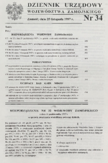 Dziennik Urzędowy Województwa Zamojskiego. 1997, nr 34
