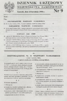 Dziennik Urzędowy Województwa Zamojskiego. 1998, nr 9
