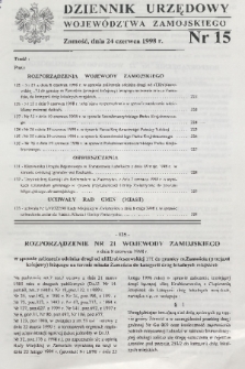 Dziennik Urzędowy Województwa Zamojskiego. 1998, nr 15