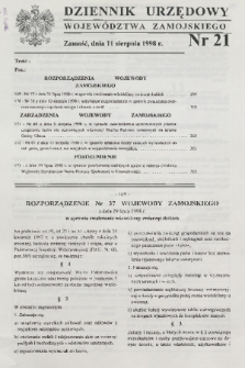 Dziennik Urzędowy Województwa Zamojskiego. 1998, nr 21