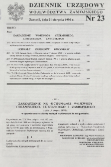 Dziennik Urzędowy Województwa Zamojskiego. 1998, nr 23