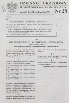 Dziennik Urzędowy Województwa Zamojskiego. 1998, nr 28
