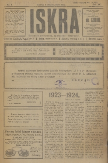 Iskra : dziennik polityczny, społeczny i literacki. R.15 (1924), nr 1