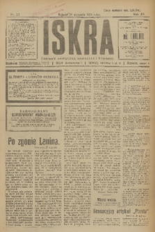 Iskra : dziennik polityczny, społeczny i literacki. R.15 (1924), nr 22