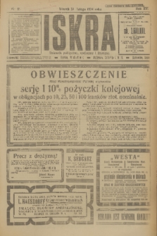 Iskra : dziennik polityczny, społeczny i literacki. R.15 (1924), nr 41